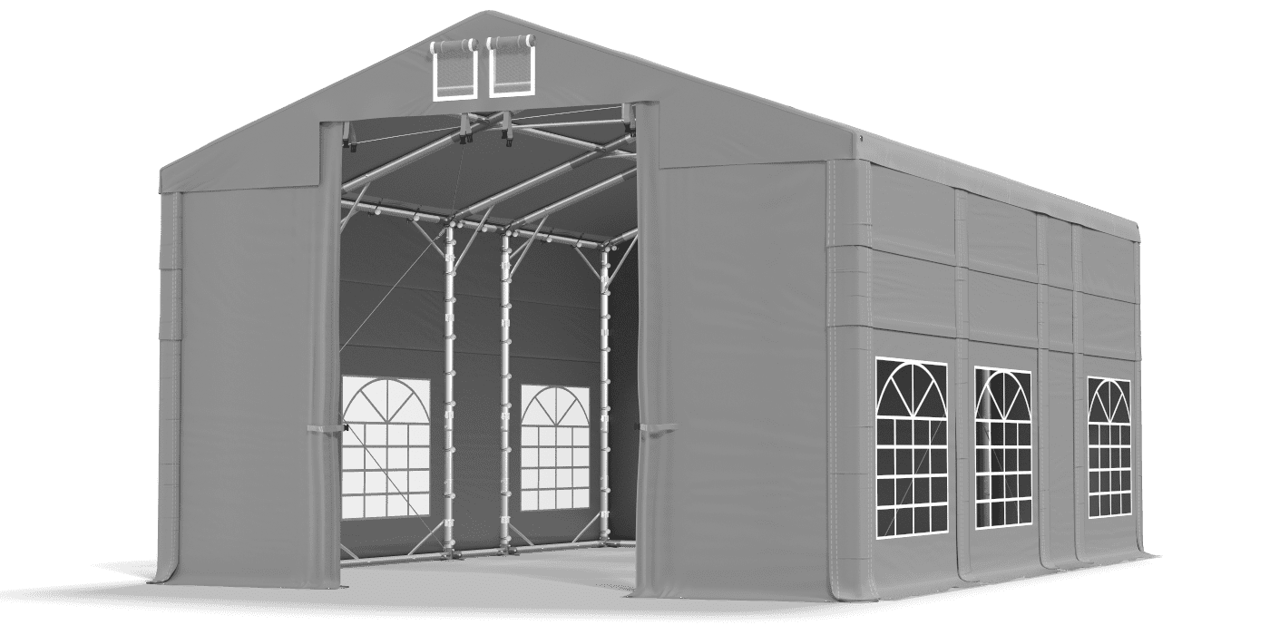 Zelttor geöffnet