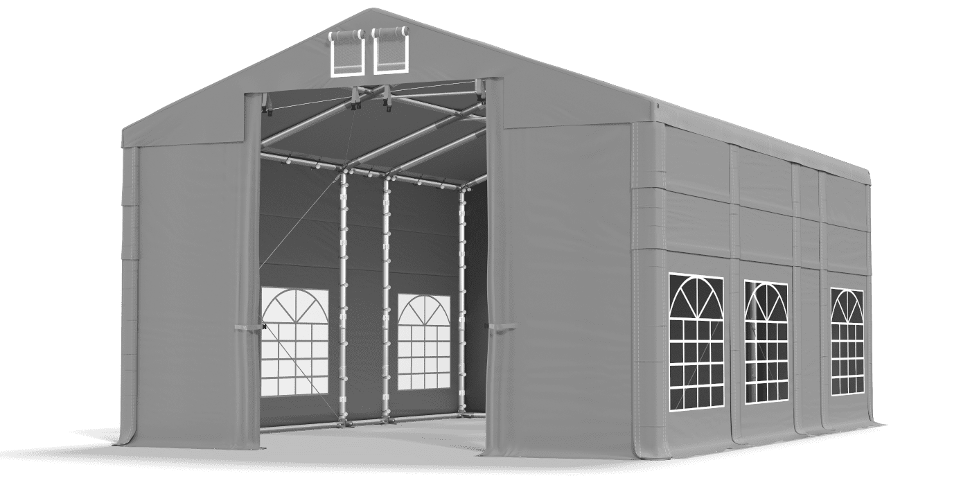 Zelttor geöffnet